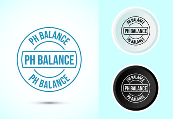 PH balance icon design illustration. Neutral PH balance icon sign, Free acidity concept symbol in color, black and white