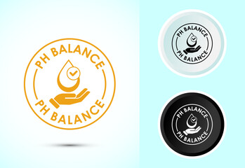 PH balance icon design illustration. Neutral PH balance icon sign, Free acidity concept symbol in color, black and white