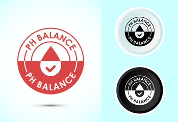 PH balance icon design illustration. Neutral PH balance icon sign, Free acidity concept symbol in color, black and white