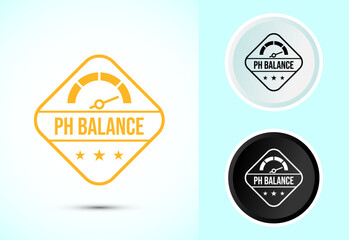 PH balance icon design illustration. Neutral PH balance icon sign, Free acidity concept symbol in color, black and white