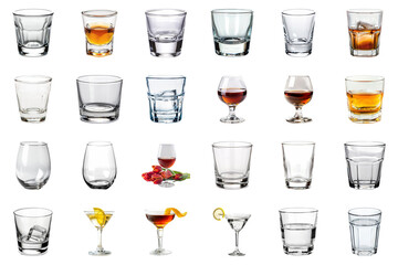 Variety of Glasses for Drinks and Cocktails