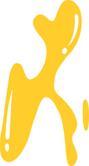 Yellow glossy liquid blob with dynamic curves