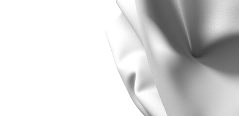 White fabric texture with soft drapes and folds, perfect for backgrounds or overlays.