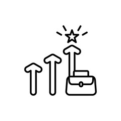 career promotion icon with line style isolated on white background, eps file and easy to edit and change color.
