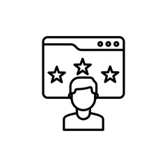 customer review icon with line style isolated on white background, eps file and easy to edit and change color.
