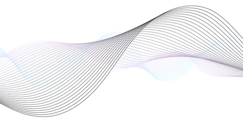 Fototapeta premium Modern Wave Line Pattern in Abstract Style on Transparent Background – Versatile Vector Illustration for Use in Technology Solutions, IT Services, Engineering Reports, and Data-Driven Projects
