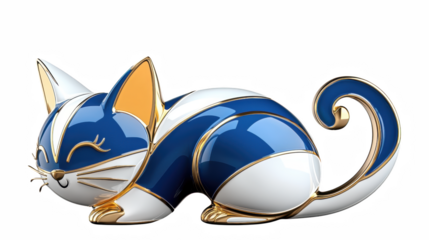 playful opal brooch depicting whimsical cat, showcasing vibrant blue and white colors with shiny finish
