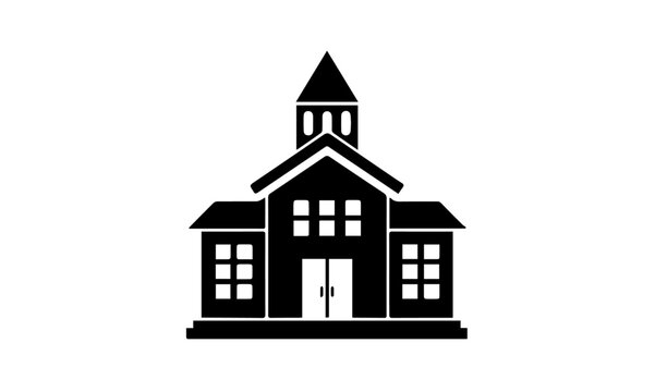 chool Building Vector Silhouette
