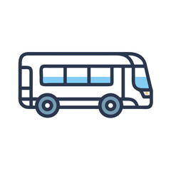 Modern Cartoon Bus Vector Illustration on Black Background Transportation Concept