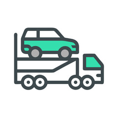 Car Carrier Truck Illustration: Automotive Transport and Vehicle Delivery Service