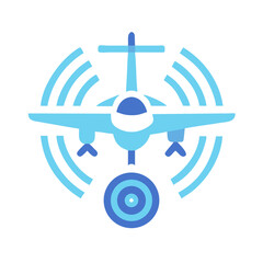 Aircraft Landing with Radar Signals, Navigation System, and Airport Technology