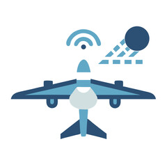 Modern Plane with Technology Illustration on a Black Background