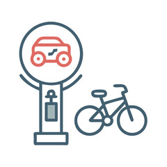 Eco-Friendly Transportation: Bike and Car Sharing Icons on Black Background
