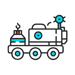 Cute Cartoon Mars Rover Icon: A Vehicle for Space Exploration