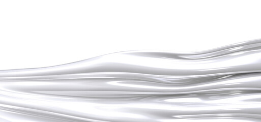 A close-up of a white fabric, gently draped and flowing, creating an abstract and elegant design.