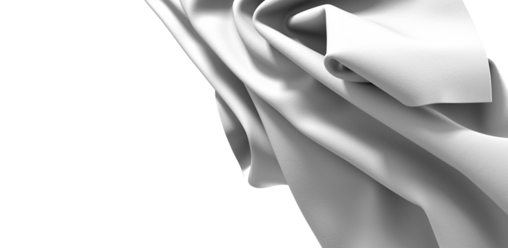 A close-up image of white fabric with soft folds and a smooth texture. Ideal for design projects or presentations.