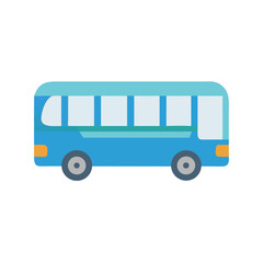 Cute Cartoon Blue Bus Illustration for Kids Transportation Themes