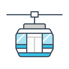 Vector Illustration of a Cable Car or Gondola Lift Icon