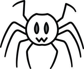black spider isolated on white background