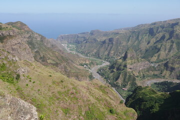 Fototapeta premium Berglandschaft auf Santo Antão Kapverdische Inseln