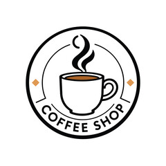 Coffee shop logo design vector graphic template for cafe restaurant business brand and identity 100
