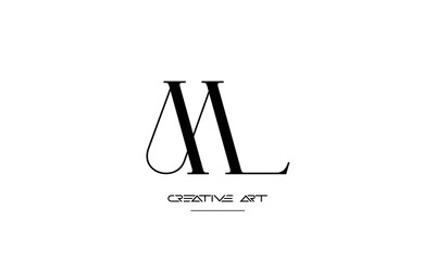 ML, LM, M, L abstract letters logo mnoogram