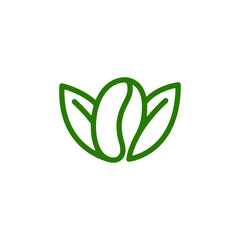 Line art nature coffee and leaf logo design vector
