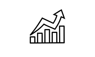 business graph with arrow