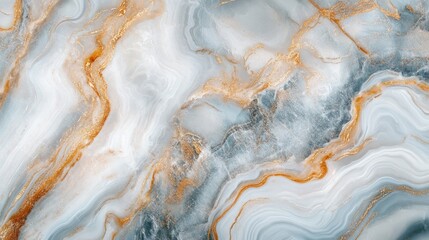 Obraz premium Intricate, flowing patterns of grey and white marble, accented with gold.
