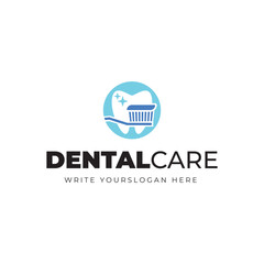 Dental Care Logo Template Design Vector.