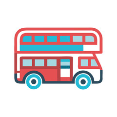 London Double Decker Bus Vector Illustration on Black Background
