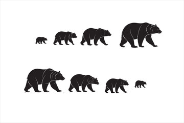 Obraz premium A solid black silhouette of a bear.