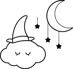 illustration of a witch flying on a broom