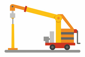construction crane isolated white background 