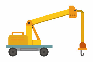 construction crane isolated white background 