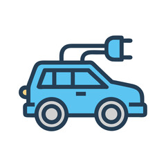 Electric Car Icon: Sustainable Transportation, Clean Energy, and Eco-Friendly Driving