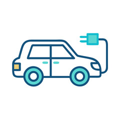 Electric Car Vector Icon: Eco-Friendly Transportation, Green Energy Concept