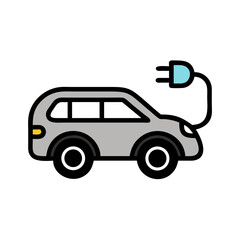 Modern Illustration of a Grey Car with Light Blue 'D' on Black