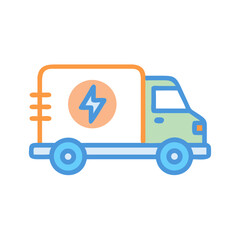 Electric Vehicle Truck Icon: Sustainable Transportation and Alternative Energy Solutions