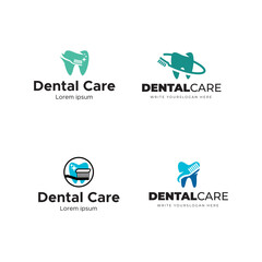 Set of Dental Care Logo Template Design Vector.