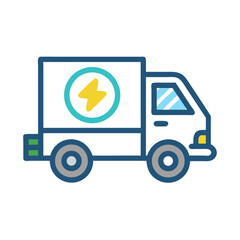 Electric Vehicle Delivery Truck Vector Illustration: Sustainable Transportation and Future Mobility