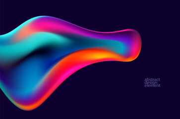 Abstract background of fluid iridescent shape. Elegant colorful wallpaper.