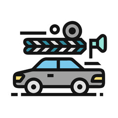 Car Commercial Production Icon: Cinema, Film, Car Advertisement, Automotive Industry
