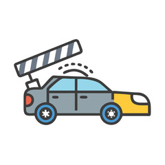 Car with a Roof Rack: Vehicle Icon, Transportation, and Automotive Symbol