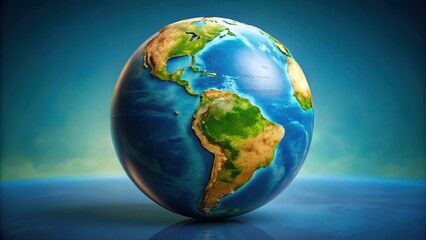 Earth globe with realistic rendering of South American continent and neighboring countries , Geography, Continent
