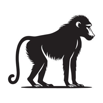 Versatile baboon silhouette vector for scalable design use in both digital and print applications &ndash; baboon silhouette &ndash; baboon vector &ndash; baboon illustration &ndash; silhouette of baboon &ndash; baboon icon


