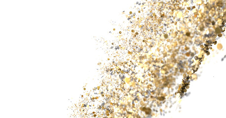 Sparkling gold and silver confetti burst. Perfect for celebratory backgrounds, promotions, or sales.
