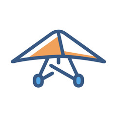 Hang Glider Icon Illustration - Aviation, Flying, and Extreme Sports Concept