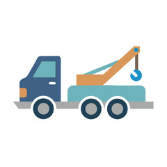 Cartoon Tow Truck Illustration on Black Background for Children's Designs