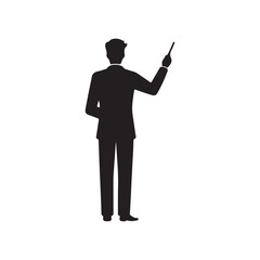 Teacher Pointing Icon - Instructor Giving Lecture Vector